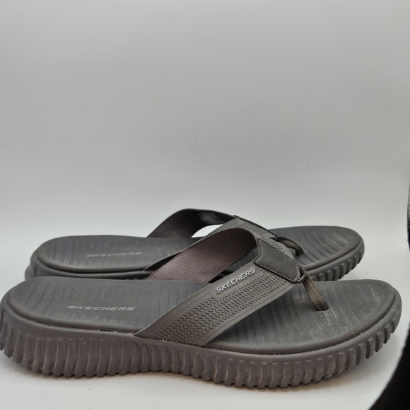 Skechers Men's Elite Flex Coastal Mist Flip-Flop gray size 13 - Picture 14 of 15